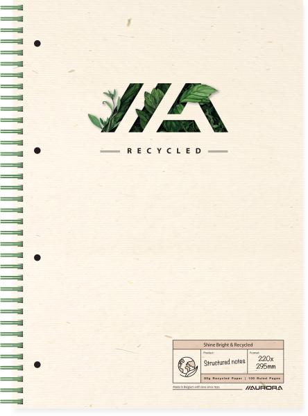 Aurora block a4 w2950sbr natur, liniert 100 seiten - Aurora-w2950sbr-5411028300891