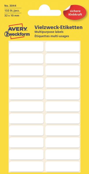 Avery zweckform etiketten 32×10mm 3044z weiss 120 stück - Avery-zweckform-3044z-4004182030448