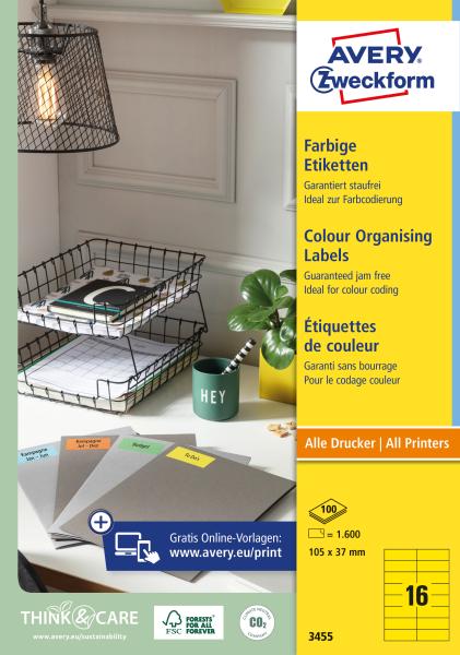 Avery zweckform etiketten 105x37mm 3455 universal, gelb 100bl./16st. - Avery-zweckform-3455-4004182034552-05.jpg