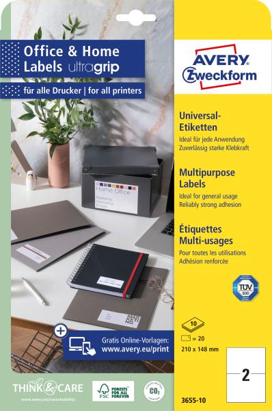 Avery zweckform universal-etiketten 210x148mm 3655-10 weiss 20 stk./10 blatt - Avery-zweckform-3655-10-4004182617588-05.jpg