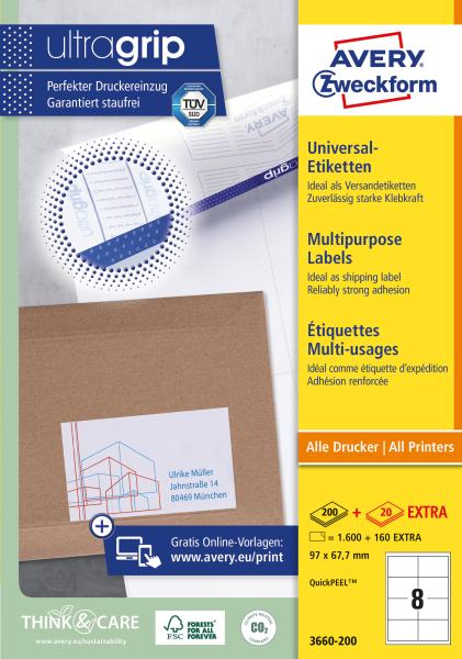 Avery zweckform etiketten 97×67,7mm 3660-200 weiss 1760 stk./200+20 blatt - Avery-zweckform-3660-200-4004182249550-05.jpg