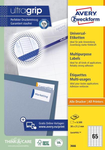 Avery zweckform etiketten 38x21,2mm 3666z weiss 6500 stk./100 blatt - Avery-zweckform-3666z-4004182036662-05.jpg