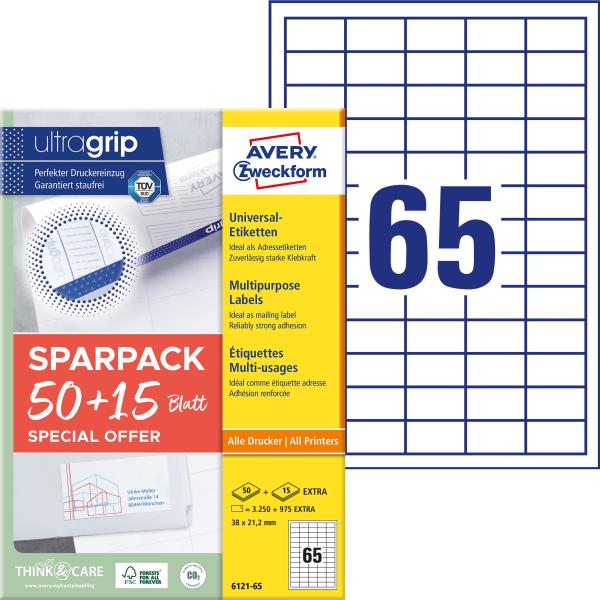 Avery zweckform universal-etiketten 38x212mm 6121-65 weiss 50+15 blatt - Avery-zweckform-6121-65-4004182161210-02.jpg