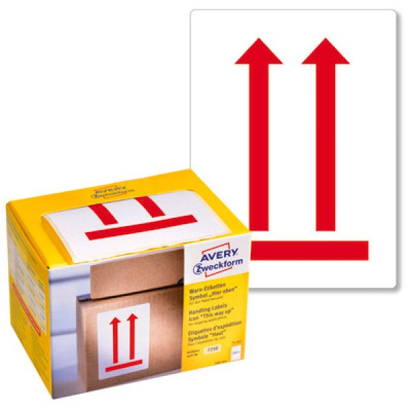 Avery zweckform warnetiketten 74x100mm 7250 weiss 200 stück - Avery-zweckform-7250-4004182172506