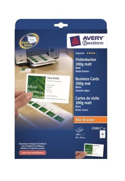 Avery zweckform visitenkarten matt 85x54mm c32011-10 univer.200g,weiss 10bl./10stk. - Avery-zweckform-c32011-10-4004182242742-04.jpg