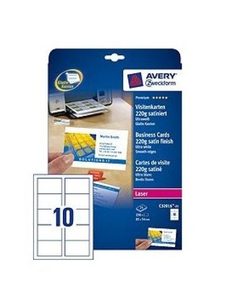 Avery zweckform visitenkarten doppels. 85x54mm c32016-25 laser,220g,weiss 25bl./10stk. - Avery-zweckform-c32016-25-4004182242797-03.jpg