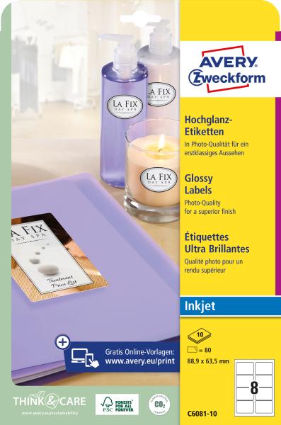 Avery zweckform etiketten 88,9x63,5mm c6081-10 weiss, glossy 80 stück - Avery-zweckform-c6081-10-4004182060810-05.jpg