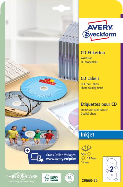 Avery zweckform etikette f. cd, glossy 117mm c9660-25 inkjet,supersize 50 st./25 bl. - Avery-zweckform-c9660-25-4004182233849-05.jpg