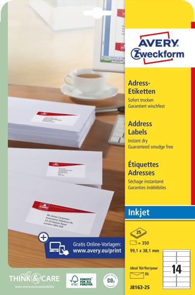 Avery zweckform adressetiketten 99,1x38,1mm j8163-25 weiss 350 stück - Avery-zweckform-j8163-25-4004182235300-05.jpg