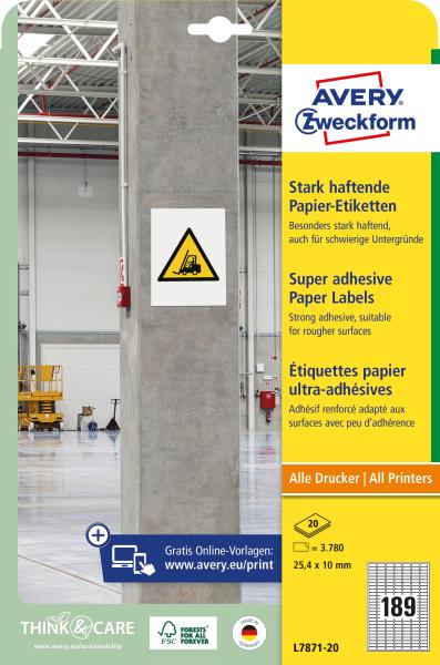 Avery zweckform etiketten univ. 25.4x10mm l7871-20 weiss, stark haftend 20 blatt - Avery-zweckform-l7871-20-4004182070031-05.jpg