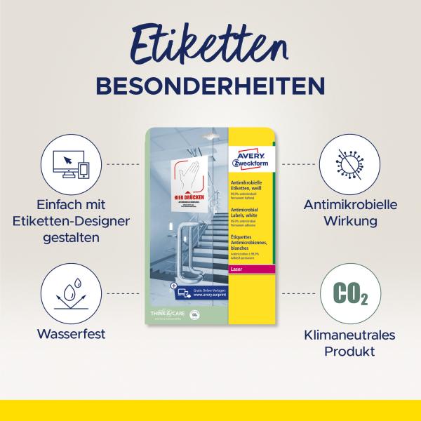 Avery zweckform etiketten l8001-10 antimic. 210x297mm weiss - Avery-zweckform-l8001-10-4004182380017-02.jpg