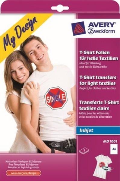 Avery zweckform textilfolie iron-on a4 md1001 inkjet helle textilien 5 stk. - Avery-zweckform-md1001-4004182045411-03.jpg
