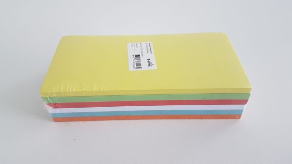 Berec karten 6-farbig ass. 530.sk300 rechteck 205x95mm 300 stk. - Berec-530sk300-7640106624262
