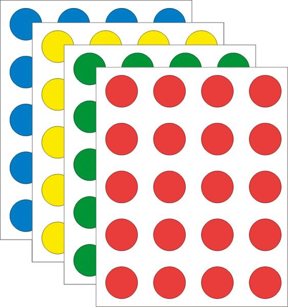 Berec klebepunkte 19mm 550.005 4 farben 1000 stück - Berec-550005-7640106621537