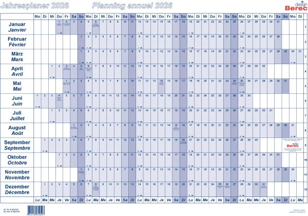 Berec papierjahresplaner 2026 b 5602/26 1j/1s blau a2 - Berec-b-5602-26-7640106624507