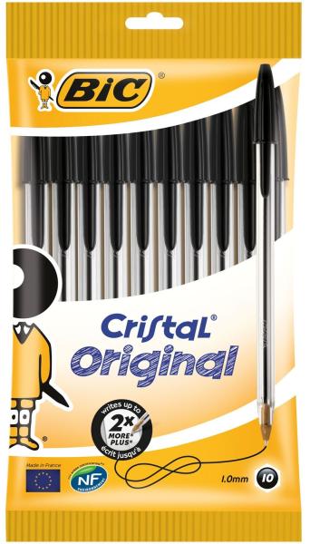 Bic kugelschreiber cristal 830864 schwarz, 10 stück - Bic-830864-3086120100032-02.jpg