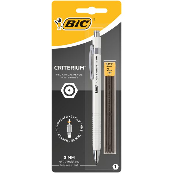 Bic druckbleistift criterium hb 8755831 1+1 stück, weiss, schwarz - Bic-8755831-3270220029748