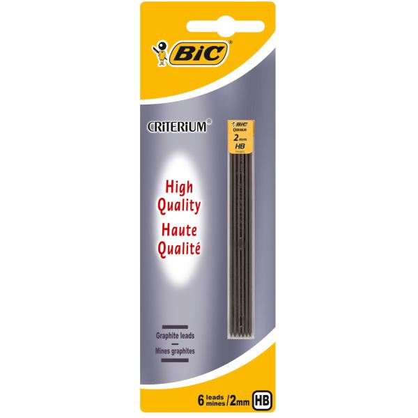 Bic ersatzminen criterium hb 875584 grau, 6 stück - Bic-875584-3270220000457