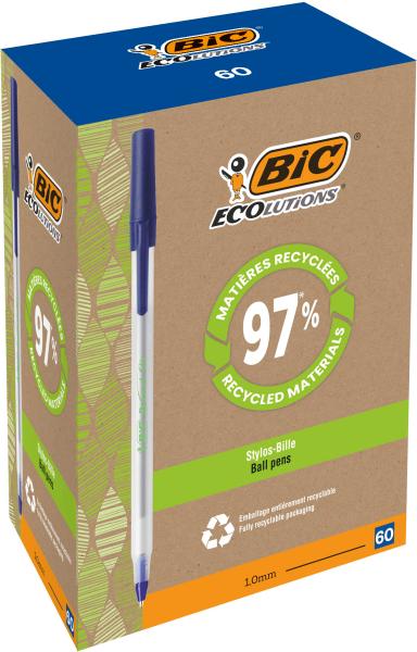 Bic kugelschreiber ecolutions m 8932403 blau, round stic - Bic-8932403-3086123256651