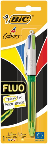 Bic kugelschreiber fluo 933949 4 colours blister - Bic-933949-3086123415270
