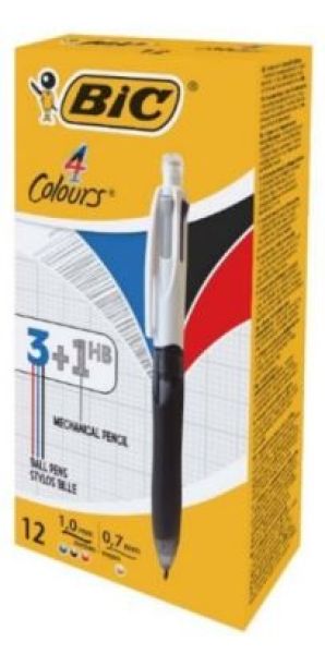 Bic kugelschreiber m/hb 942104 4 colours multifun. - Bic-942104-3086123449701