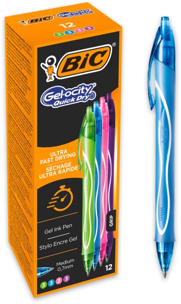 Bic gel-ocity quick dry 0.7mm 964826 fun assortiert 12 stück - Bic-964826-3086123538146