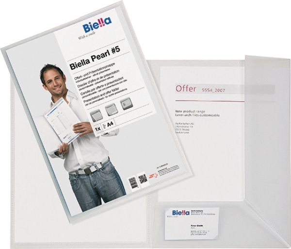 Biella präsentationsmappe pearl#5 a4 18640303u transp.sichttasche 20 blatt - Biella-18640303u-7611365379606