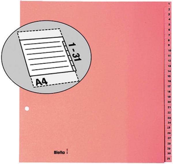 Biella kartonregister a4 19443100u braun 1-31 - Biella-19443100u-7611365208562