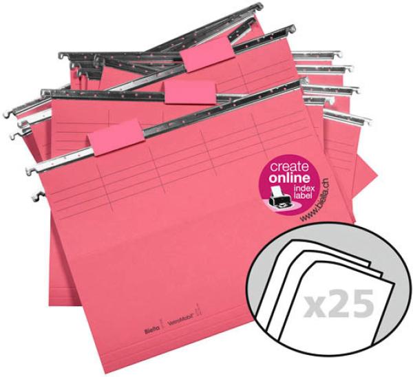 Biella hängemappen-set a4 27125545u rot 32x25cm 25 stück - Biella-27125545u-7611365250431