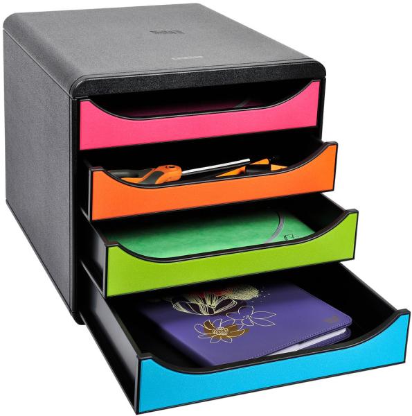 Biella schubladenbox bigbox a4+ 31049802bidu schwarz/harlekin, 4 schubl. - Biella-31049802bidu-7611365472352