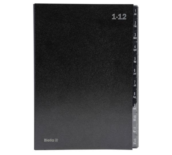 Biella pultmappe a4 32341200u schwarz 1-12 / jan-dez - Biella-32341200u-7611365342273