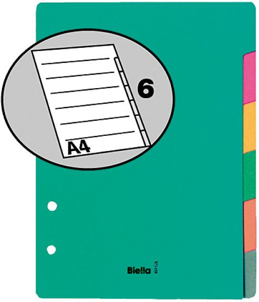 Biella kartonregister a5 46052600u pastell 6-teilig - Biella-46052600u-7611365231294