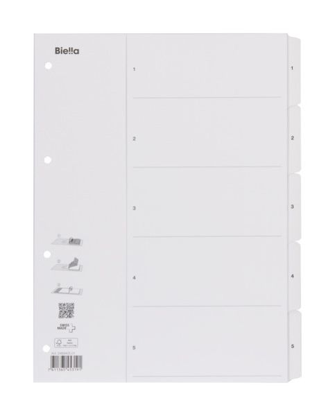 Biella kartonregister smartindex a4 46940501u weiss 1-5 - Biella-46940501u-7611365453191