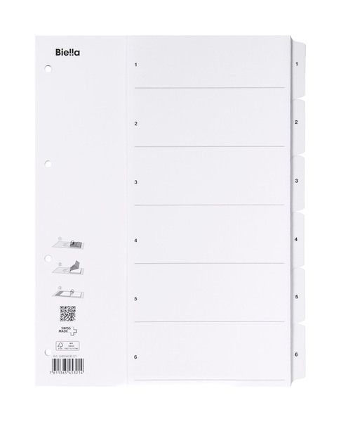 Biella kartonregister smartindex a4 46940601u weiss 1-6 - Biella-46940601u-7611365453214