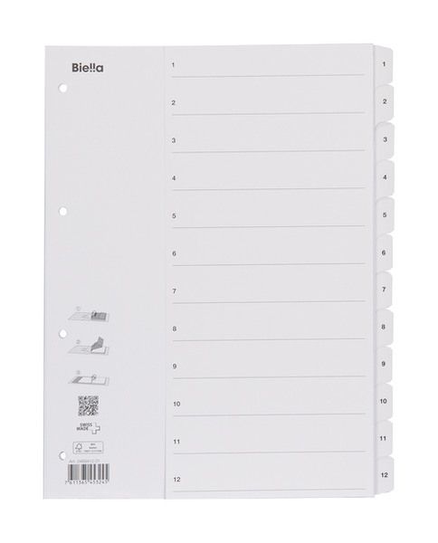 Biella kartonregister smartindex a4 46941201u weiss 1-12 - Biella-46941201u-7611365453245