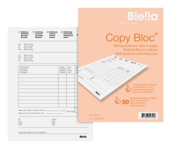 Biella durchschreibeblock copy a6 51662500u weiss 4-sprachig, mehrzweck - Biella-51662500u-7611365447046-02.jpg