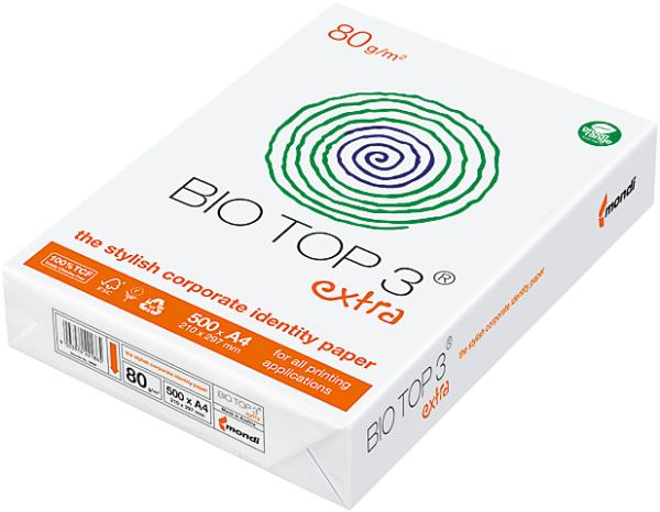 Bio top 3 multifunktionspapier a4 266593 80g, weiss 2500 blatt - Bio-top-3-266593-9003974013275