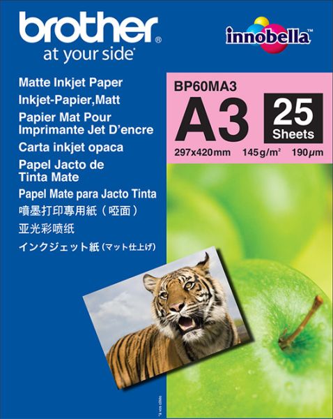 Brother inkjet paper matt 145g a3 bp60-ma3 mfc-6490cw 25 blatt - Brother-bp60-ma3-4977766661553