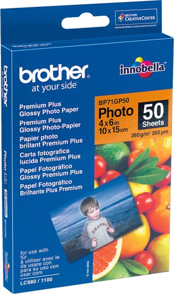 Brother photo paper glossy 260g a6 bp71-gp50 mfc-6490cw 50 blatt - Brother-bp71-gp50-4977766658430
