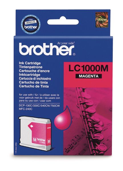 Brother tintenpatrone magenta lc-1000m dcp-130c/mfc-240c 400 seiten - Brother-lc-1000m-4977766643931