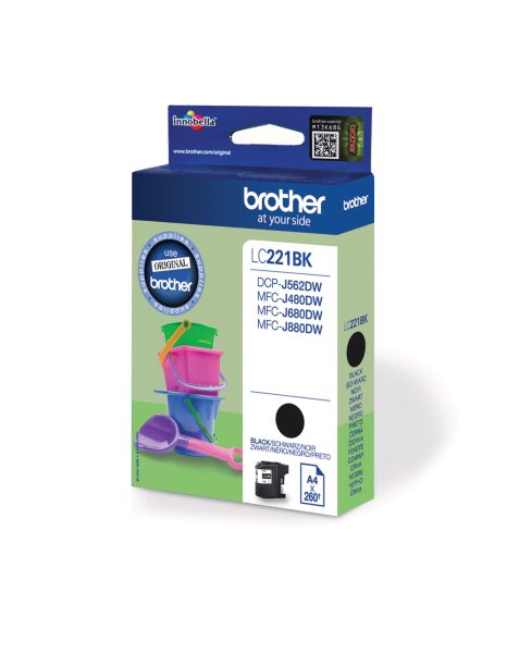 Brother tintenpatrone schwarz lc-221bk mfc-j480/680/880 260 seiten - Brother-lc-221bk-4977766747318