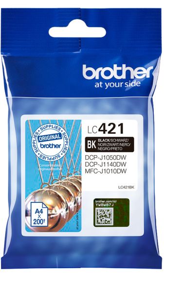 Brother tintenpatrone schwarz lc-421bk dcp-j1050 200 seiten - Brother-lc-421bk-4977766810364