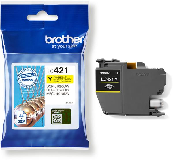 Brother tintenpatrone yellow lc-421y dcp-j1050 200 seiten - Brother-lc-421y-4977766810395-02.jpg