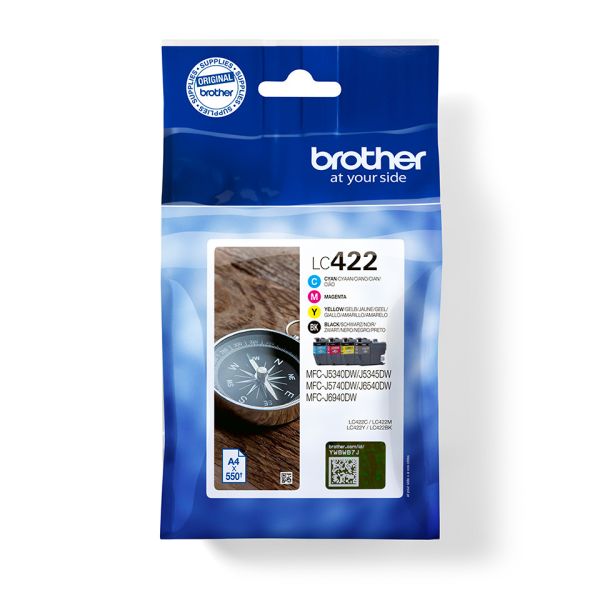 Brother valuepack tinte cmybk lc-422val mfc-j5340 550 seiten - Brother-lc-422val-4977766816793