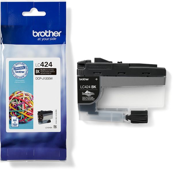 Brother tintenpatrone schwarz lc-424bk dcp-j1200 750 seiten - Brother-lc-424bk-4977766810449