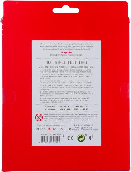 Bruynzeel fasermalerset kids triple 60123010 dreieckig, 10 farben - Bruynzeel-60123010-8712079421045-03.jpg