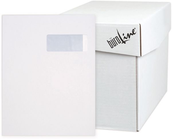 BÜroline couvert m/fenster rechts c4 106182 120g, weiss 250 stück - Bueroline-106182-7612532019028