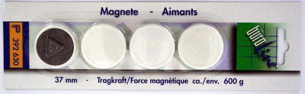 BÜroline magnet 37 mm 392630 weiss 4 stück - Bueroline-392630-7612532015228