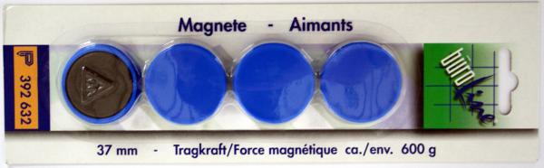 BÜroline magnet 37 mm 392632 blau 4 stück - Bueroline-392632-7612532015242