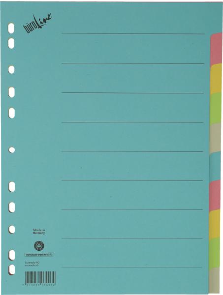 BÜroline kartonregister a4 40580 bunt 10-teilig - Bueroline-40580-7613058039064